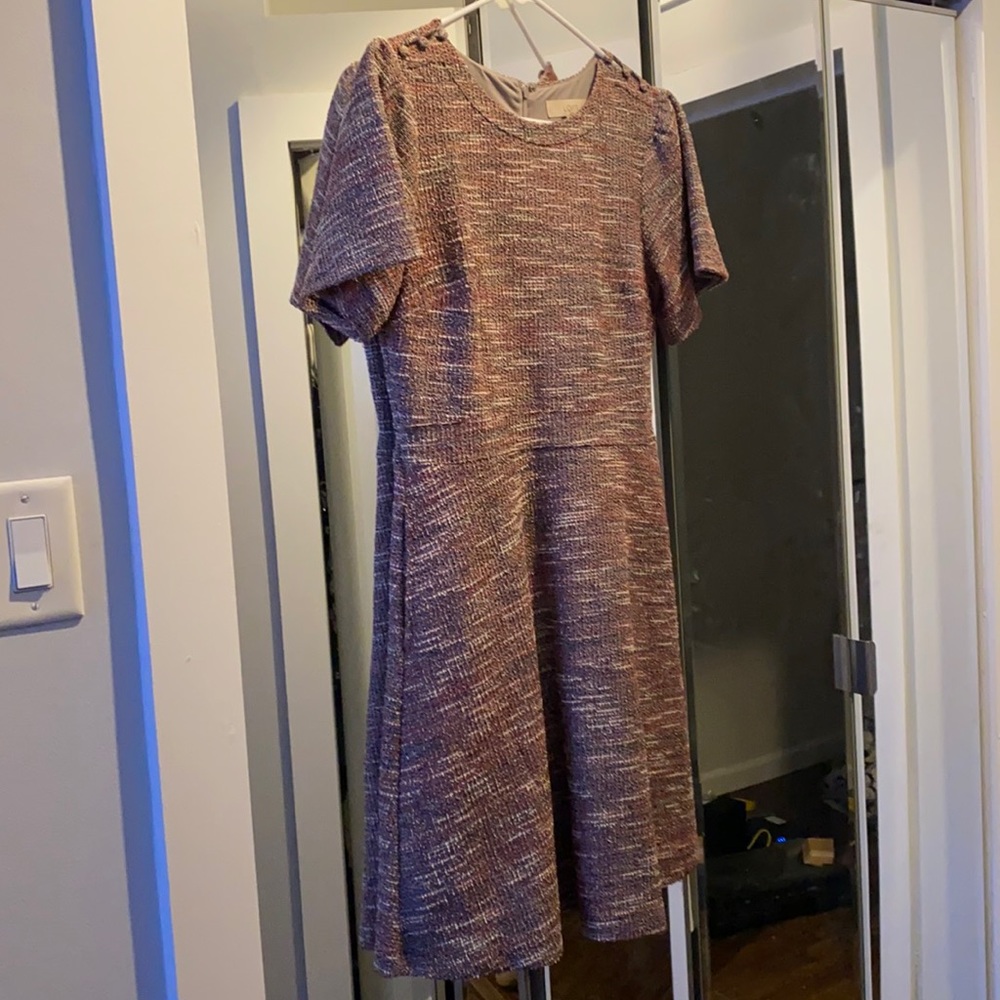 Multicolor dress with metallic thread